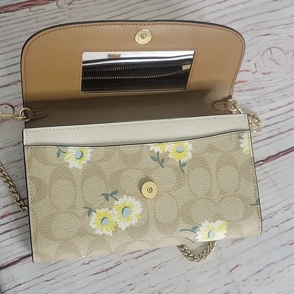 Coach Gemma Tan Floral Crossbody Bag - Picture 9 of 9
